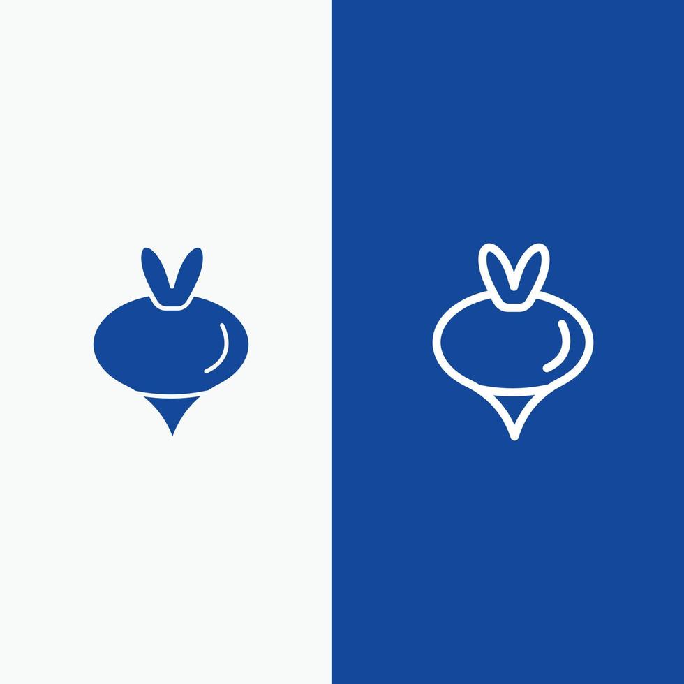 voedsel raap groente voorjaar lijn en glyph solide icoon blauw banier lijn en glyph solide icoon blauw ba vector