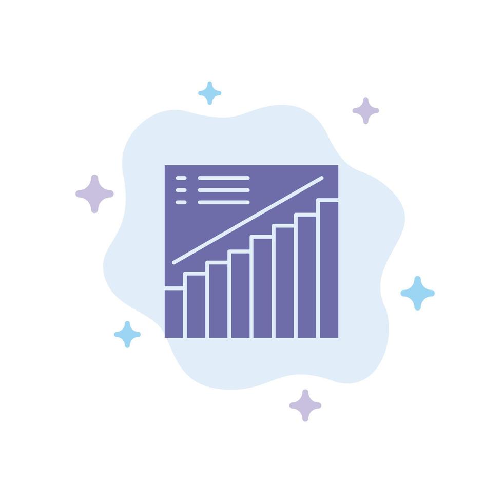 tabel diagram analytics presentatie verkoop blauw icoon Aan abstract wolk achtergrond vector