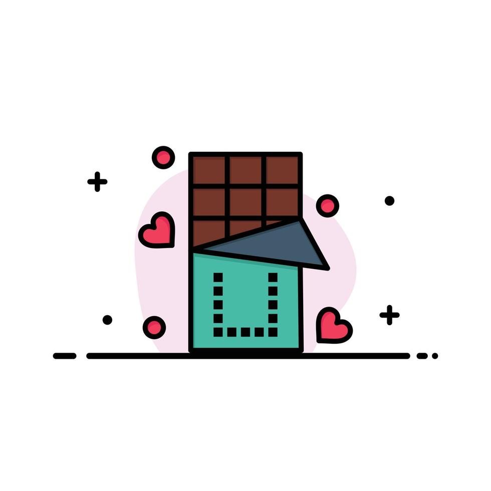 chocola liefde voedsel zoet bedrijf logo sjabloon vlak kleur vector