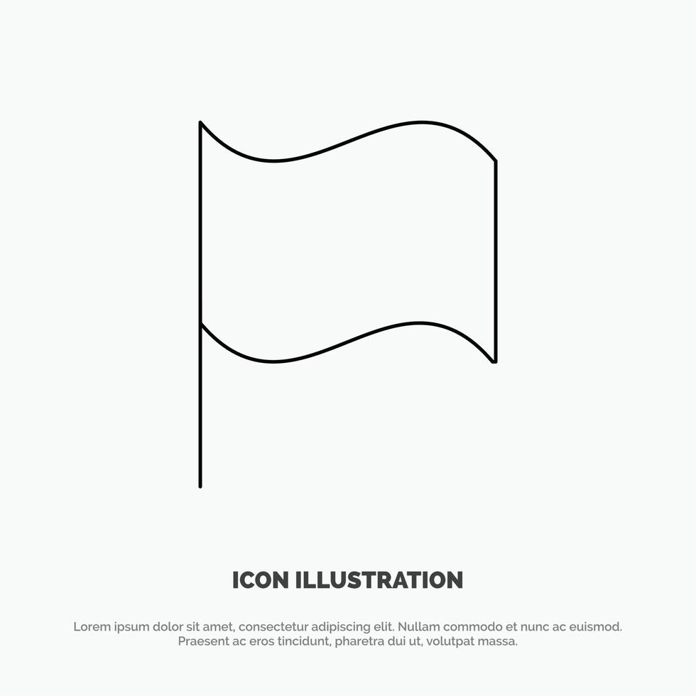 eenvoudig vlag ui lijn icoon vector