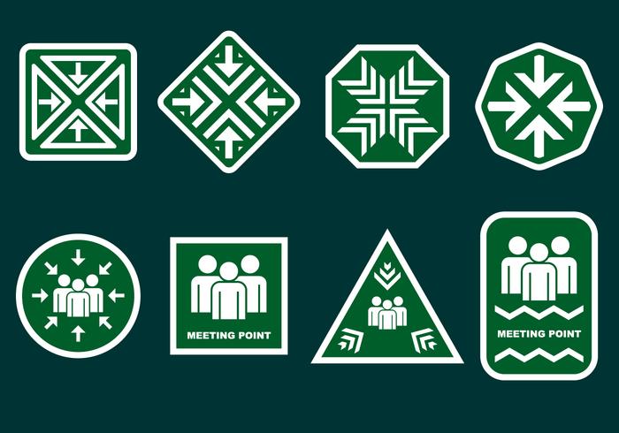 Meeting Point Sign System Gratis Vector