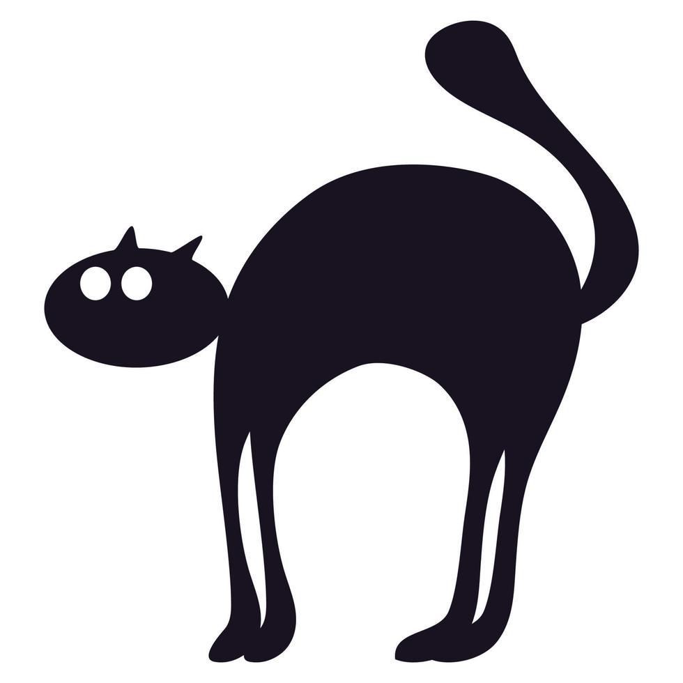 zwart kat silhouet varkenshaar voor halloween vakantie vector