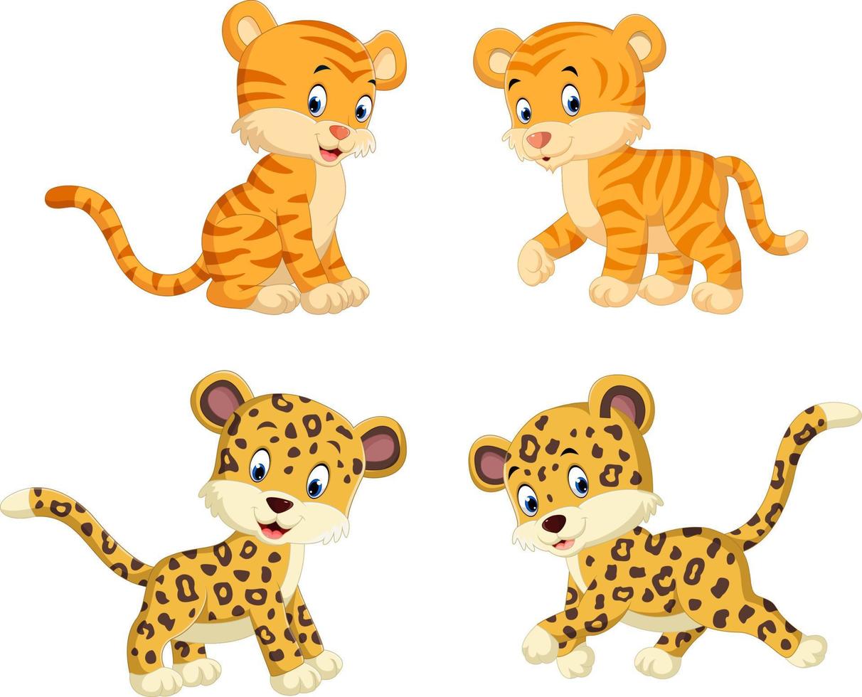 de verzameling van de tijger en luipaard vector