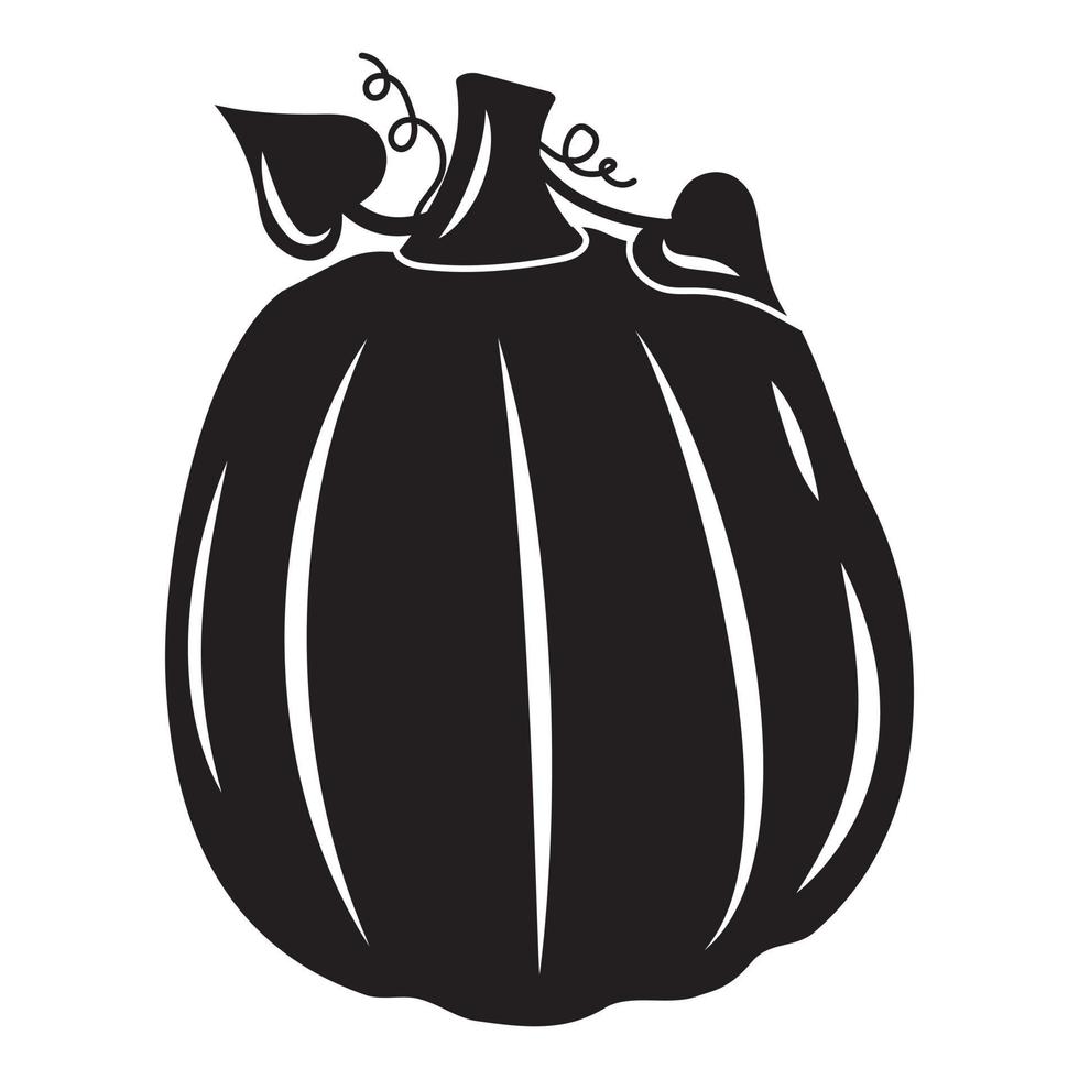 herfst groente pompoen, zwart silhouet, vector geïsoleerd illustratie icoon