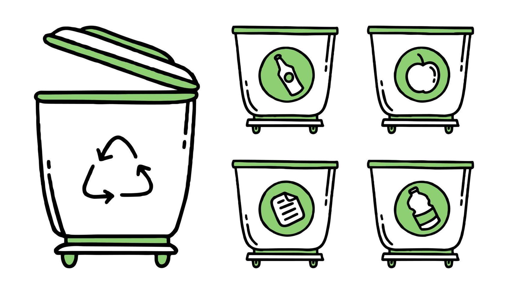 de recycling teken. scheiding van afval. co2 concept van klimaat Wijzigen. vector geïsoleerd tekening