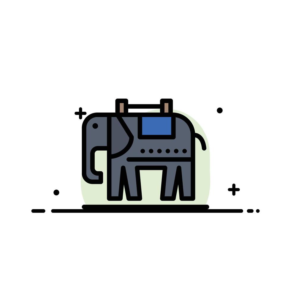 olifant Amerikaans Verenigde Staten van Amerika bedrijf vlak lijn gevulde icoon vector banier sjabloon