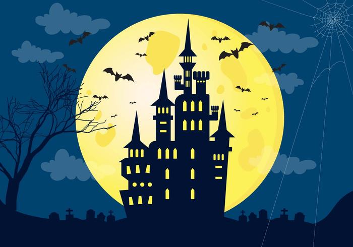 Haunted House Halloween Achtergrond vector