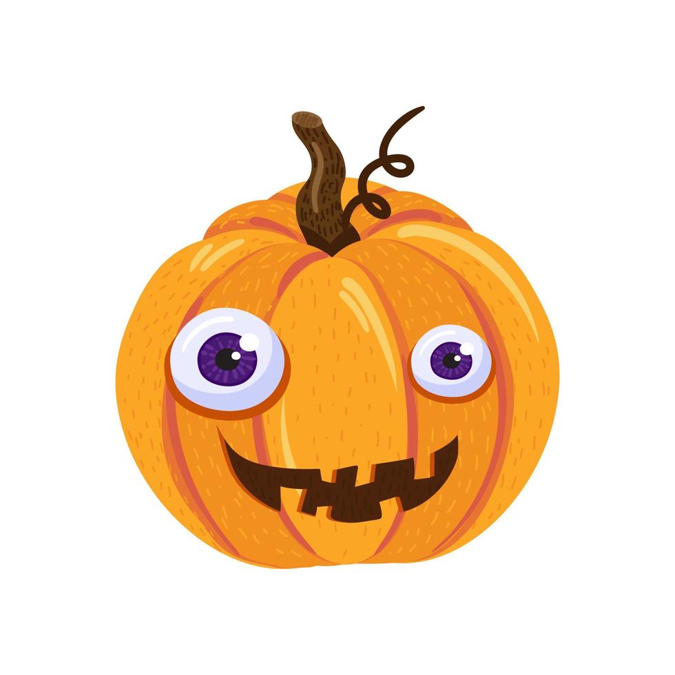 halloween pompoen karakter met grappig glimlach gezicht vector
