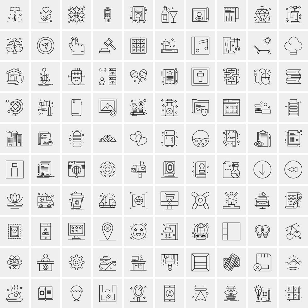 100 bedrijf pictogrammen voor web en afdrukken materiaal vector