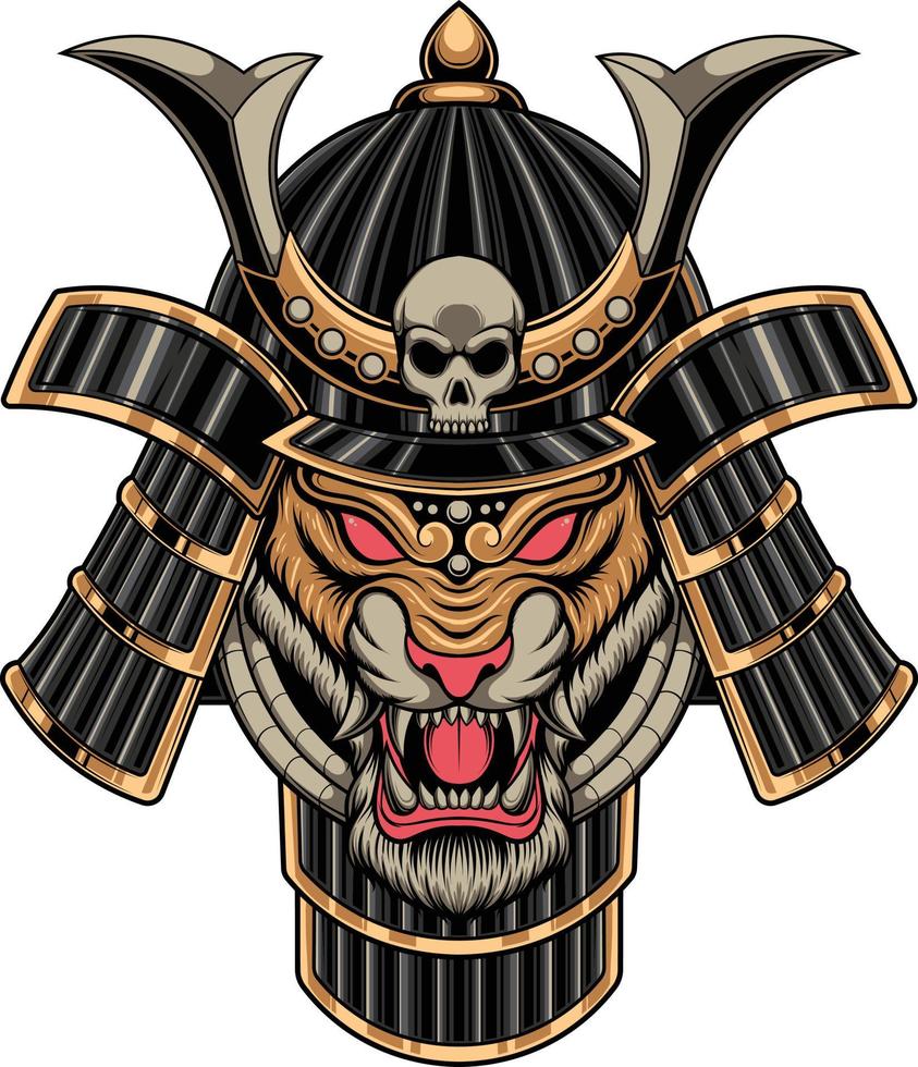 vector illustratie van tijger samurai