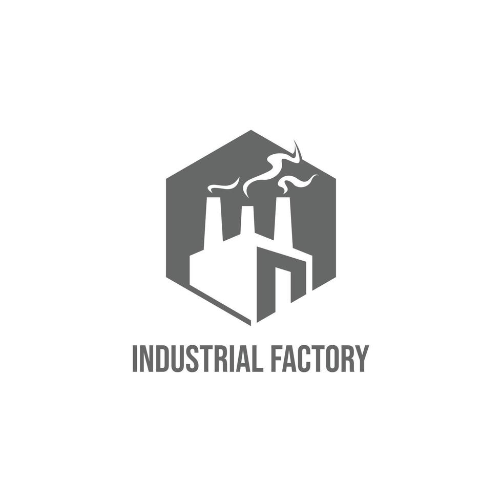 industrieel fabriek gebouw vlak logo ontwerp vector