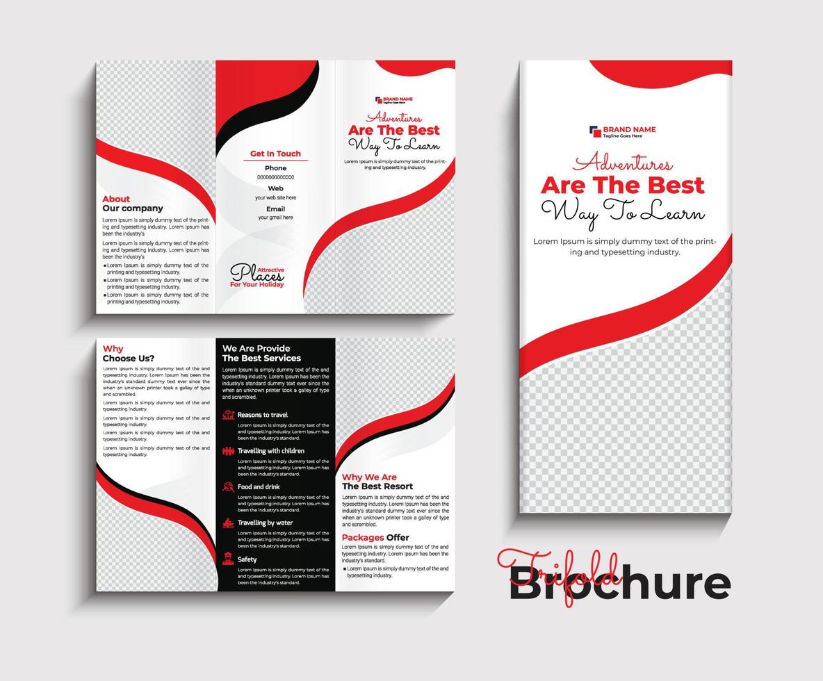 reizen agentschap drievoud brochure ontwerp vector