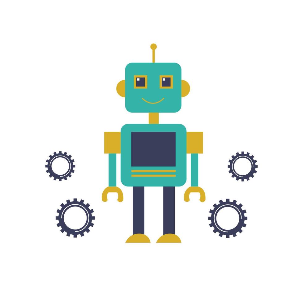 schattig robot vector illustratie mascotte