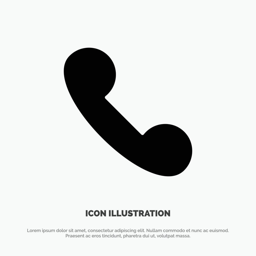 telefoontje inkomend telefoon solide glyph icoon vector