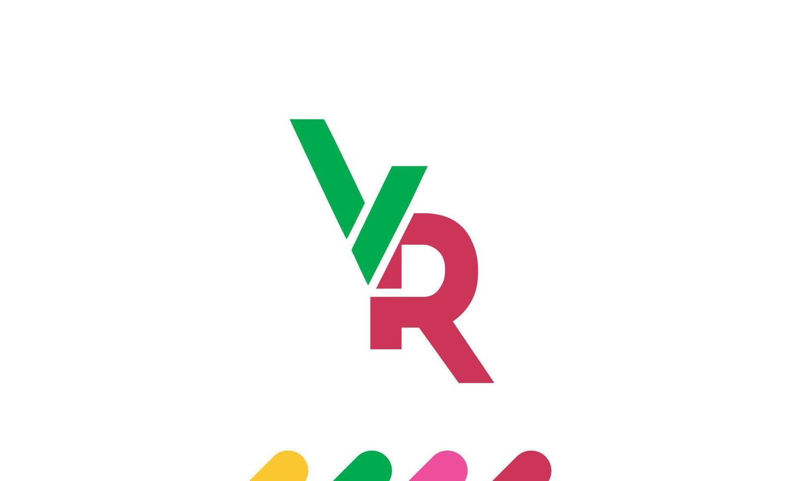 alfabet letters initialen monogram logo vr, rv, v en r vector