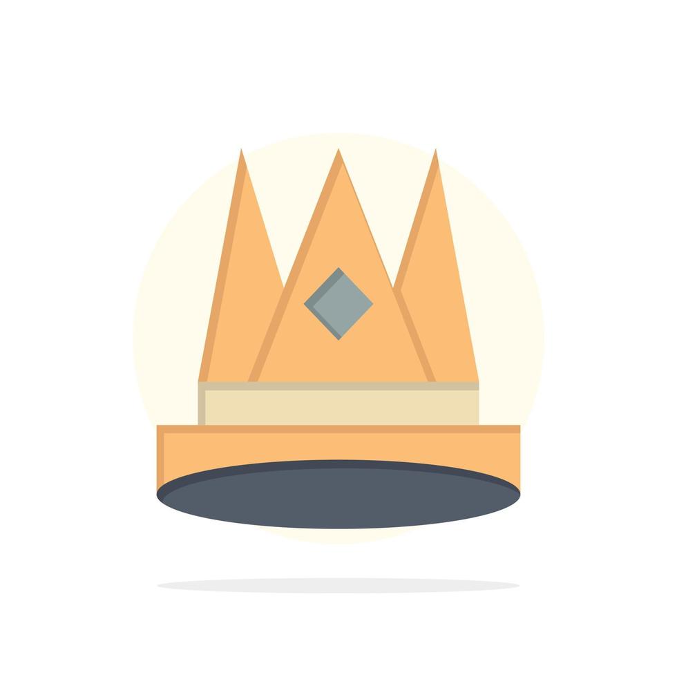kroon koning rijk eerste positie prestatie abstract cirkel achtergrond vlak kleur icoon vector