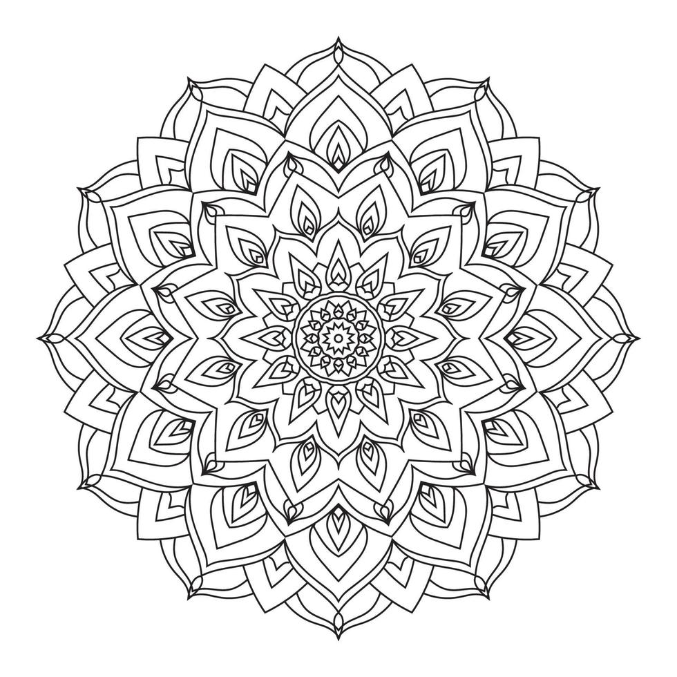 geïsoleerd schets mandala kunst behandeling ronde decoratief kleur boek vector ontwerp element