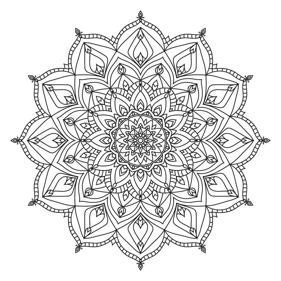 geïsoleerd schets mandala kunst behandeling ronde decoratief kleur boek vector ontwerp element