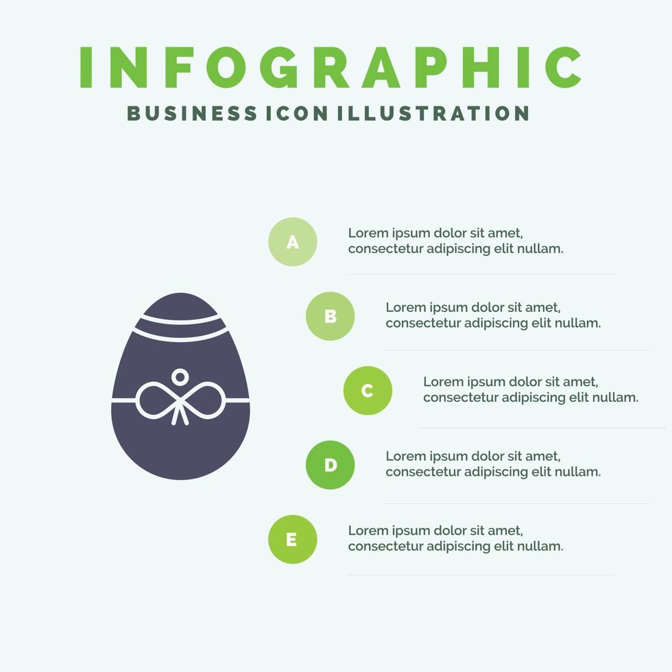 geschenk vogel decoratie Pasen ei solide icoon infographics 5 stappen presentatie achtergrond vector