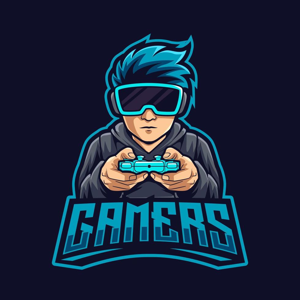 gamer speler logo mascotte vector illustratie