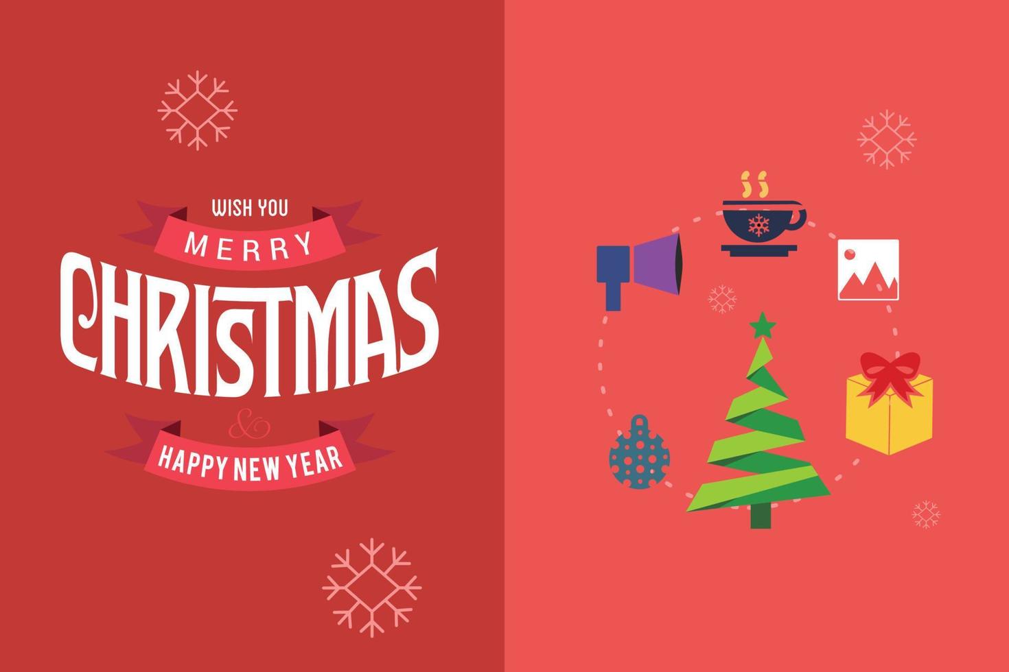 vrolijk Kerstmis kaart met elegent ontwerp en typografie vector