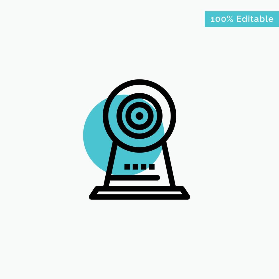 camera webcam veiligheid hotel turkoois hoogtepunt cirkel punt vector icoon