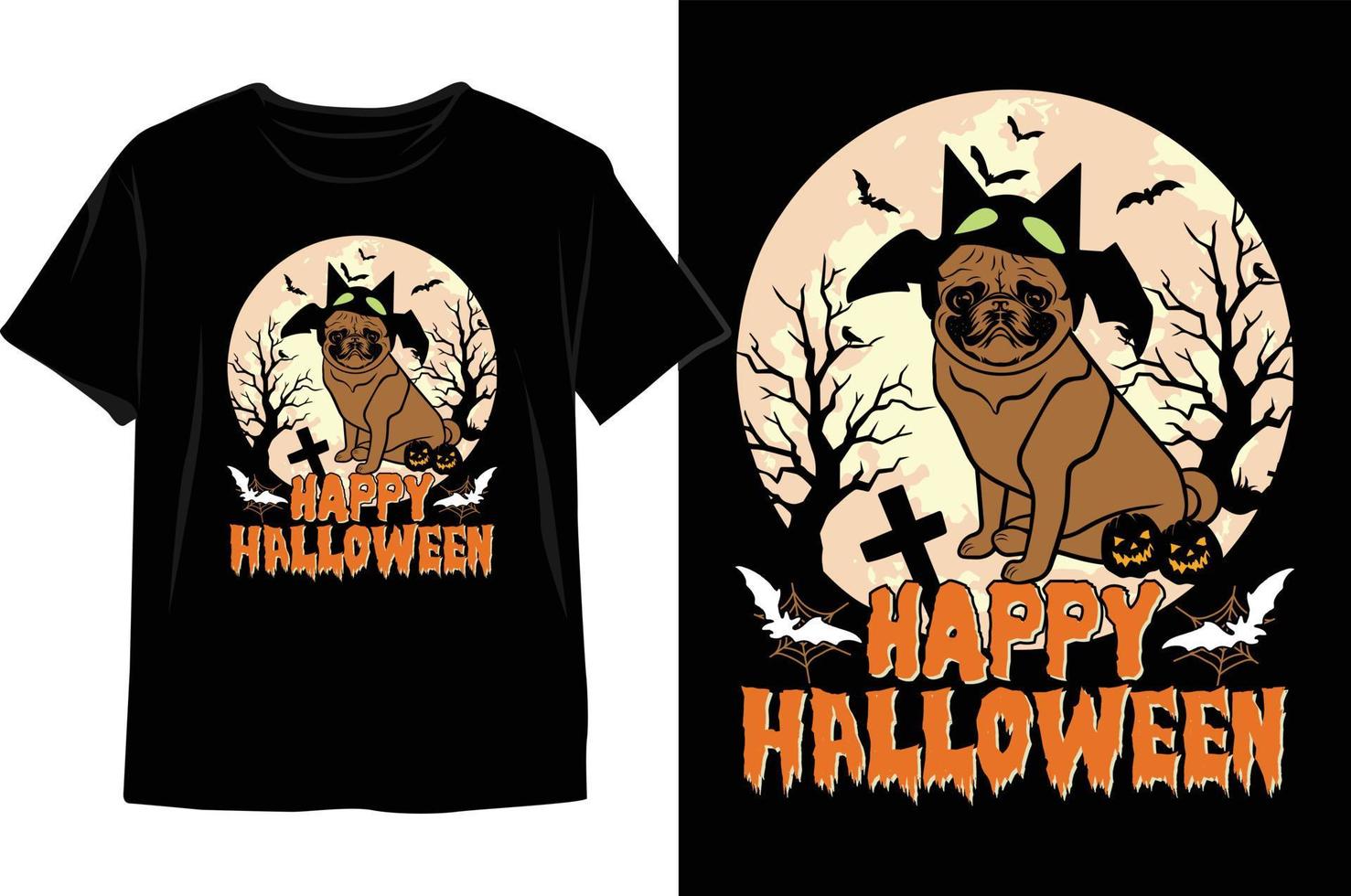 gelukkig halloween t overhemd ontwerp. vector