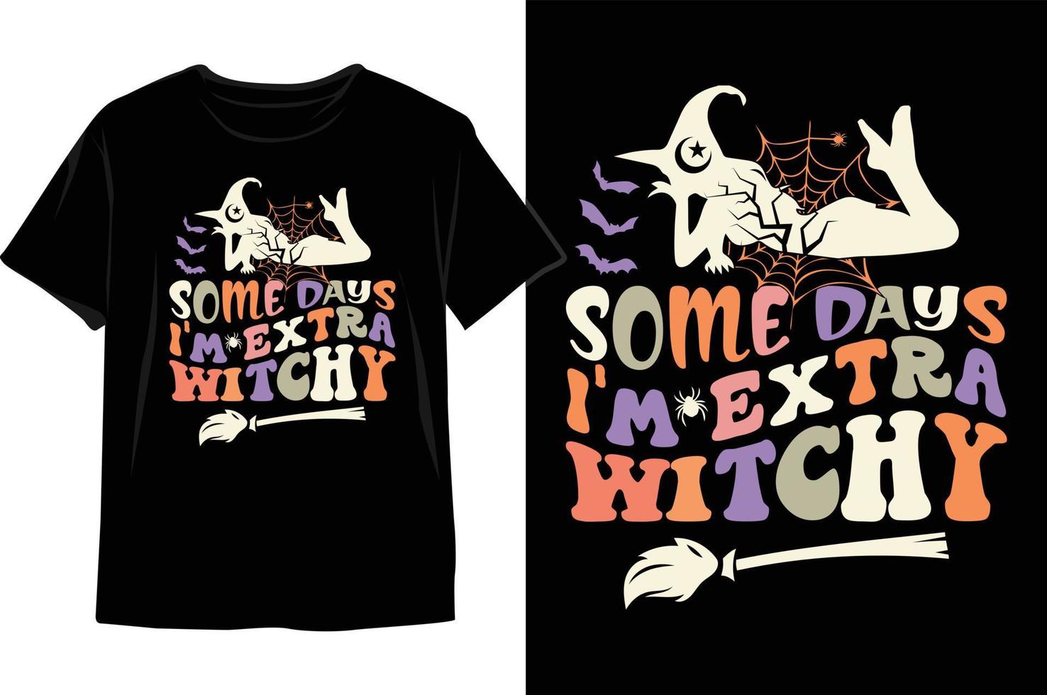 sommige dagen ik ben extra witchy halloween t overhemd ontwerp. vector