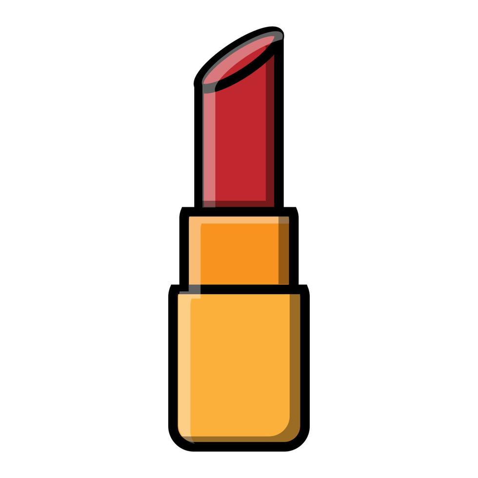 klein mooi rood lippenstift voor bedenken en schoonheid de begeleiding Aan de lippen geïsoleerd Aan een wit achtergrond. vector illustratie