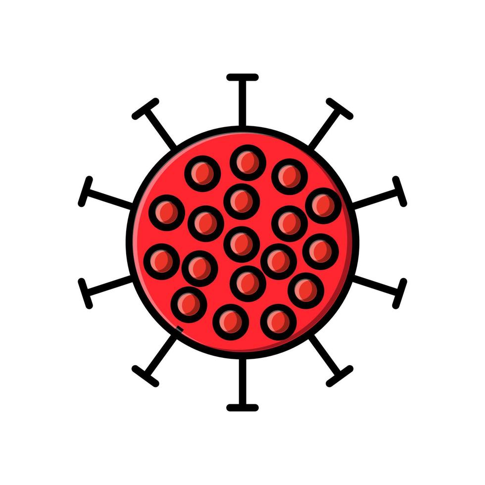 rood icoon van medisch virus microbe gevaarlijk dodelijk spanning covid-19 coronavirus epidemie pandemisch ziekte. vector illustratie geïsoleerd Aan een wit achtergrond