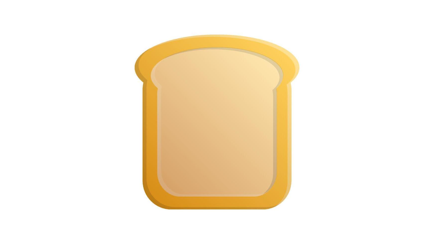 een stuk van brood met een korst Aan een wit achtergrond. vector illustratie met een volumetrisch contour. belegd broodje brood, baseren voor een gevulde Sandwich. tekening met voedsel, een stuk van wit brood