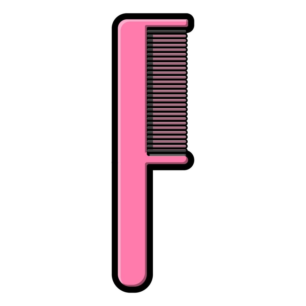 mooi gemakkelijk vlak icoon van een plastic roze kam voor kammen haar- en aan het doen kapsels voor richten schoonheid geïsoleerd Aan een wit achtergrond. vector illustratie