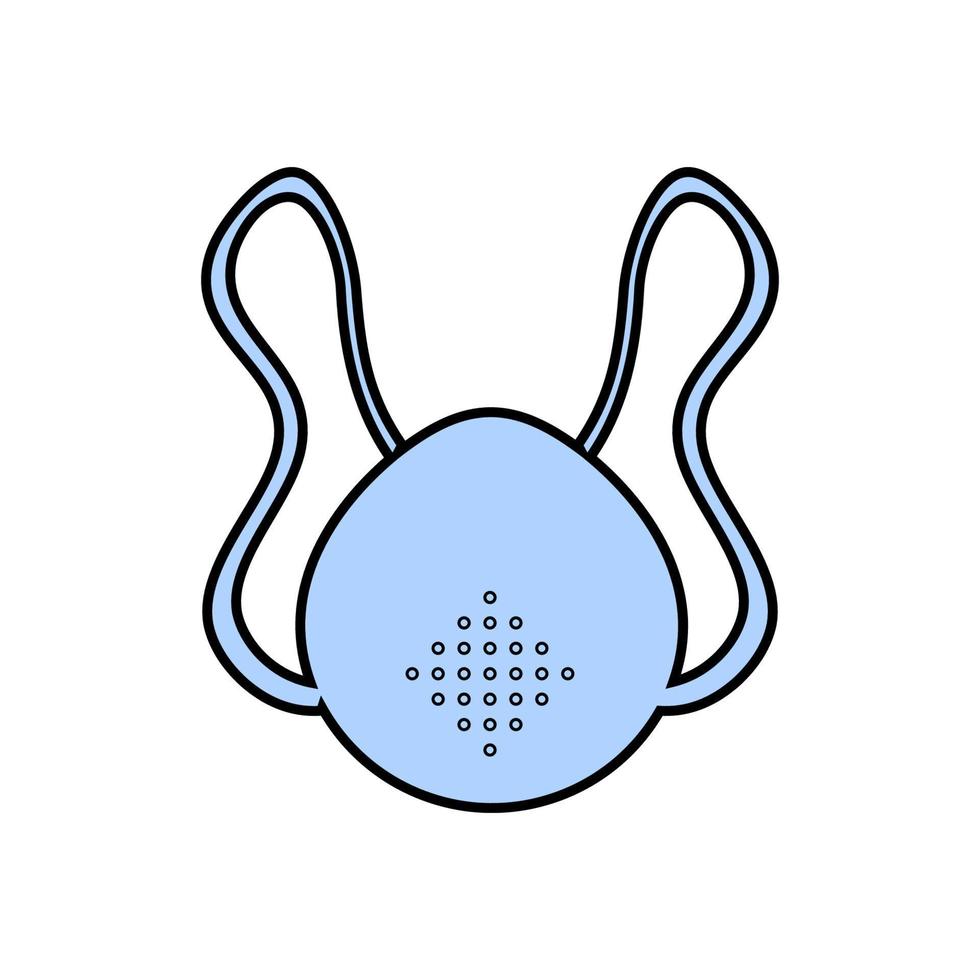 blauw icoon van beschermend gaas papier medisch beschikbaar masker van een gasmasker tegen de virus gevaarlijk spanning covid 019 coronavirus epidemie pandemisch ziekte. vector illustratie