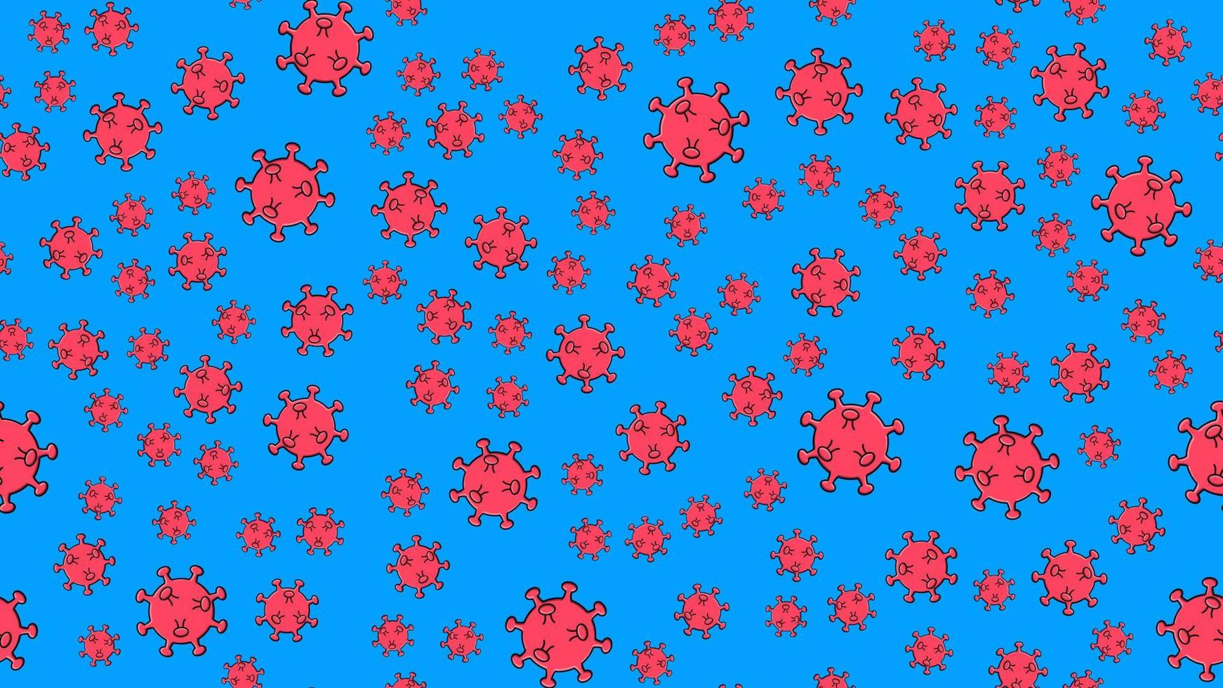 eindeloos naadloos patroon van rood gevaarlijk besmettelijk dodelijk ademhalings coronavirussen pandemisch epidemie, covid-19 microbe virussen veroorzaken longontsteking Aan een blauw achtergrond vector