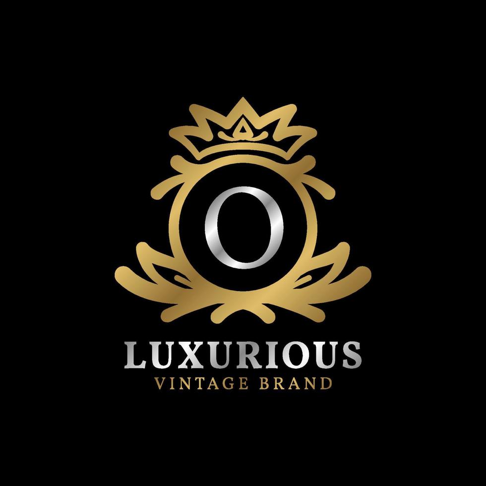 brief O met kroon luxe kam voor schoonheid zorg, salon, spa, mode vector logo ontwerp