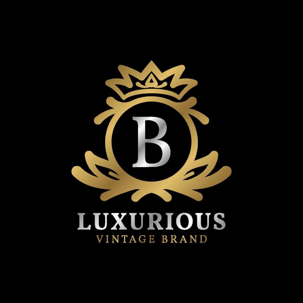 brief b met kroon luxe kam voor schoonheid zorg, salon, spa, mode vector logo ontwerp