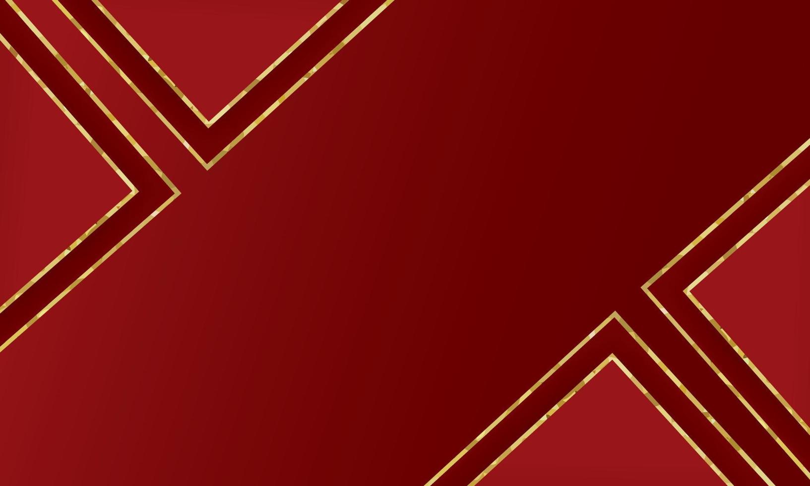 luxe abstract rood achtergrond met gouden lijnen vector