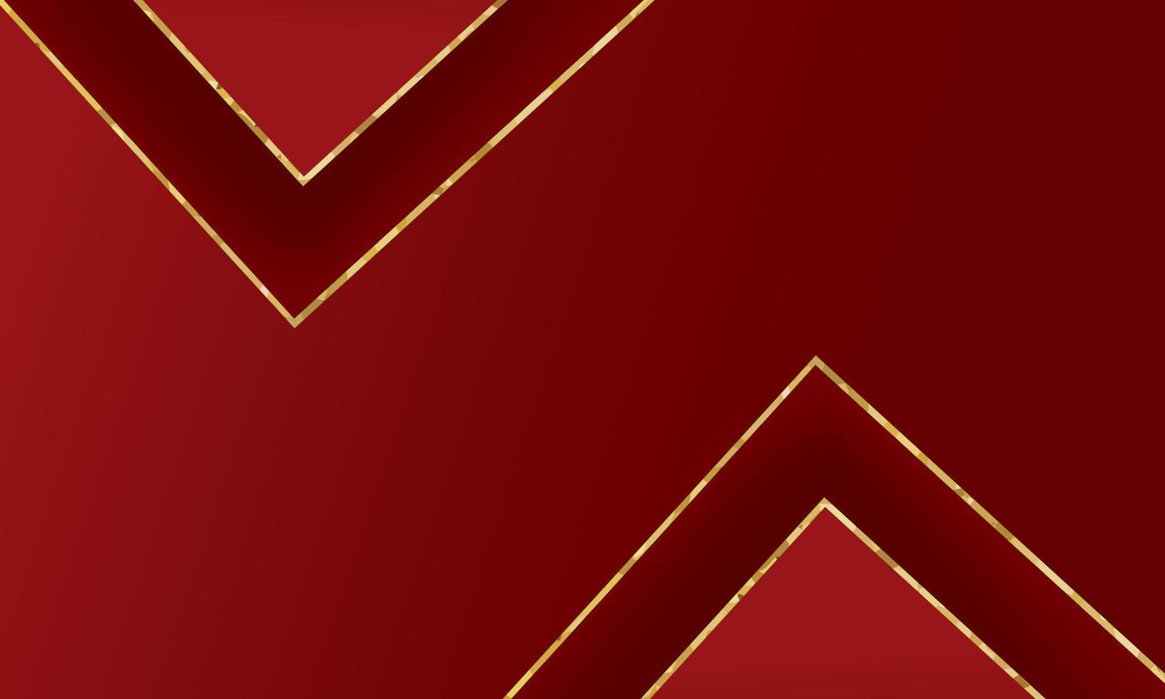 luxe abstract rood achtergrond met gouden lijnen vector