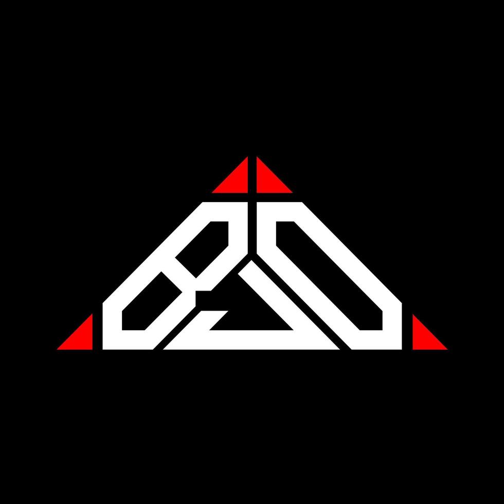 bjo brief logo creatief ontwerp met vector grafisch, bjo gemakkelijk en modern logo in driehoek vorm geven aan.