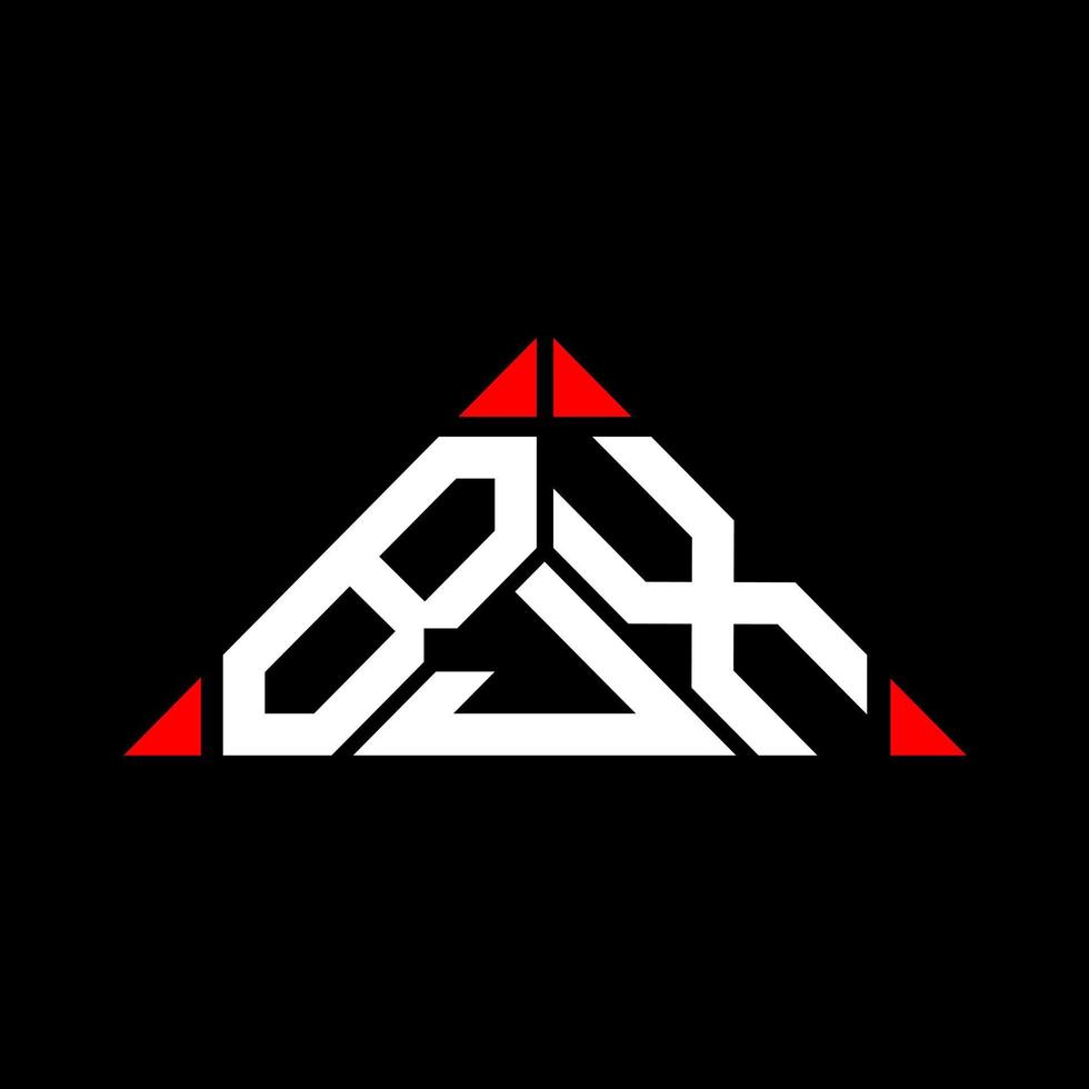 bjx brief logo creatief ontwerp met vector grafisch, bjx gemakkelijk en modern logo in driehoek vorm geven aan.