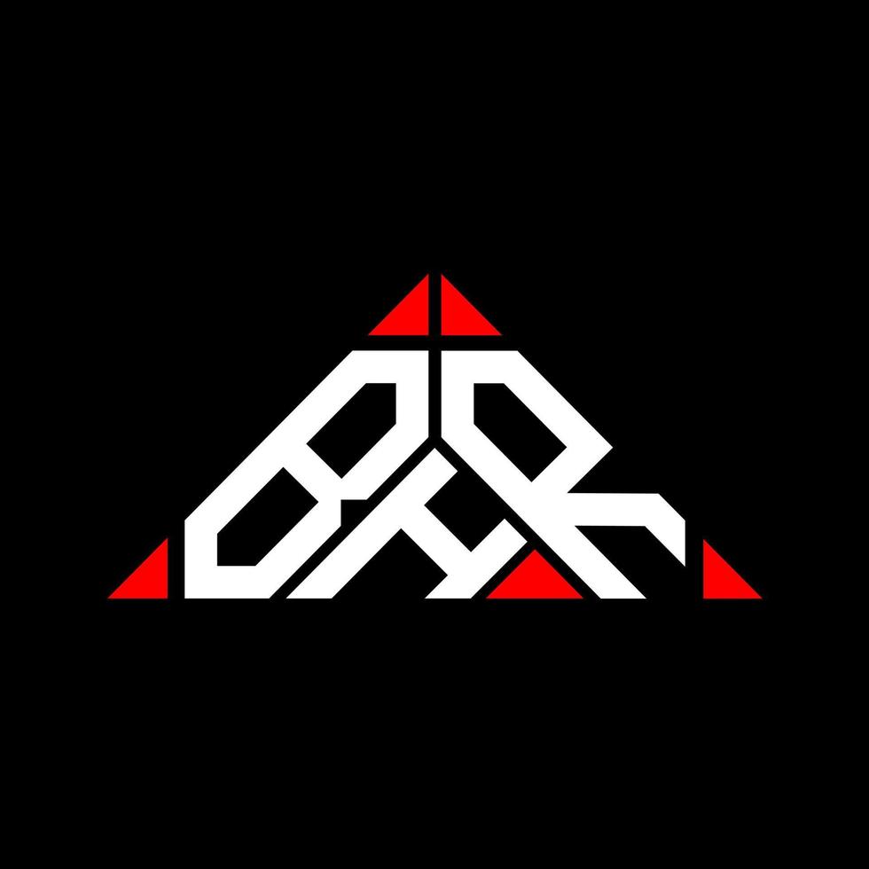 bhr brief logo creatief ontwerp met vector grafisch, bhr gemakkelijk en modern logo in driehoek vorm geven aan.