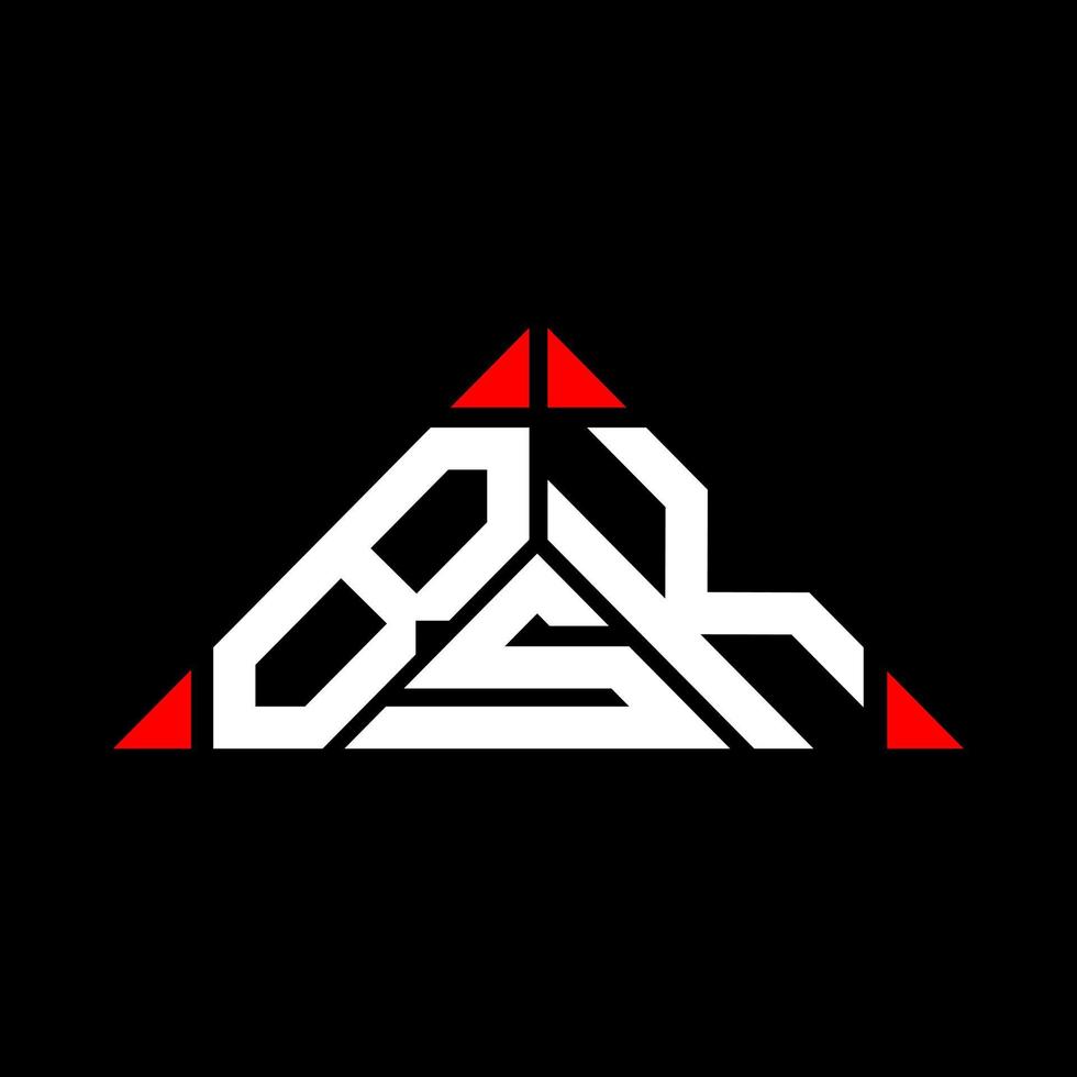 bsk brief logo creatief ontwerp met vector grafisch, bsk gemakkelijk en modern logo in driehoek vorm geven aan.