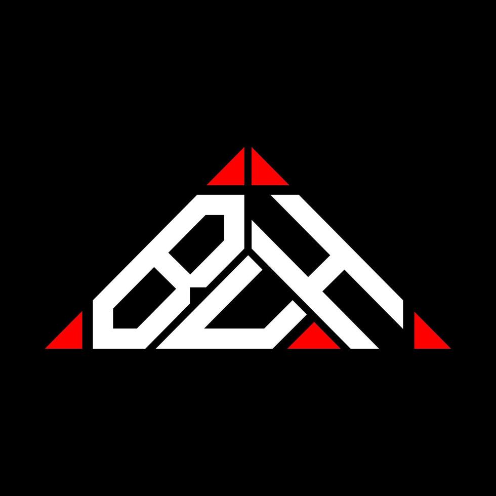 buh brief logo creatief ontwerp met vector grafisch, buh gemakkelijk en modern logo in driehoek vorm geven aan.