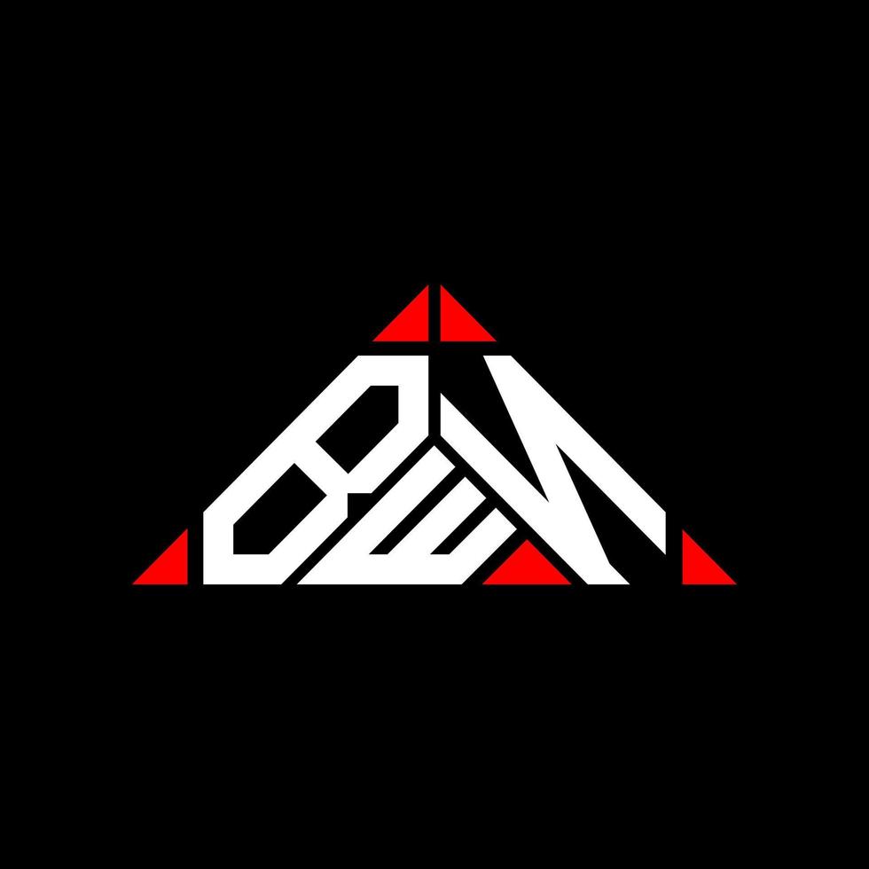 bwn brief logo creatief ontwerp met vector grafisch, bwn gemakkelijk en modern logo in driehoek vorm geven aan.