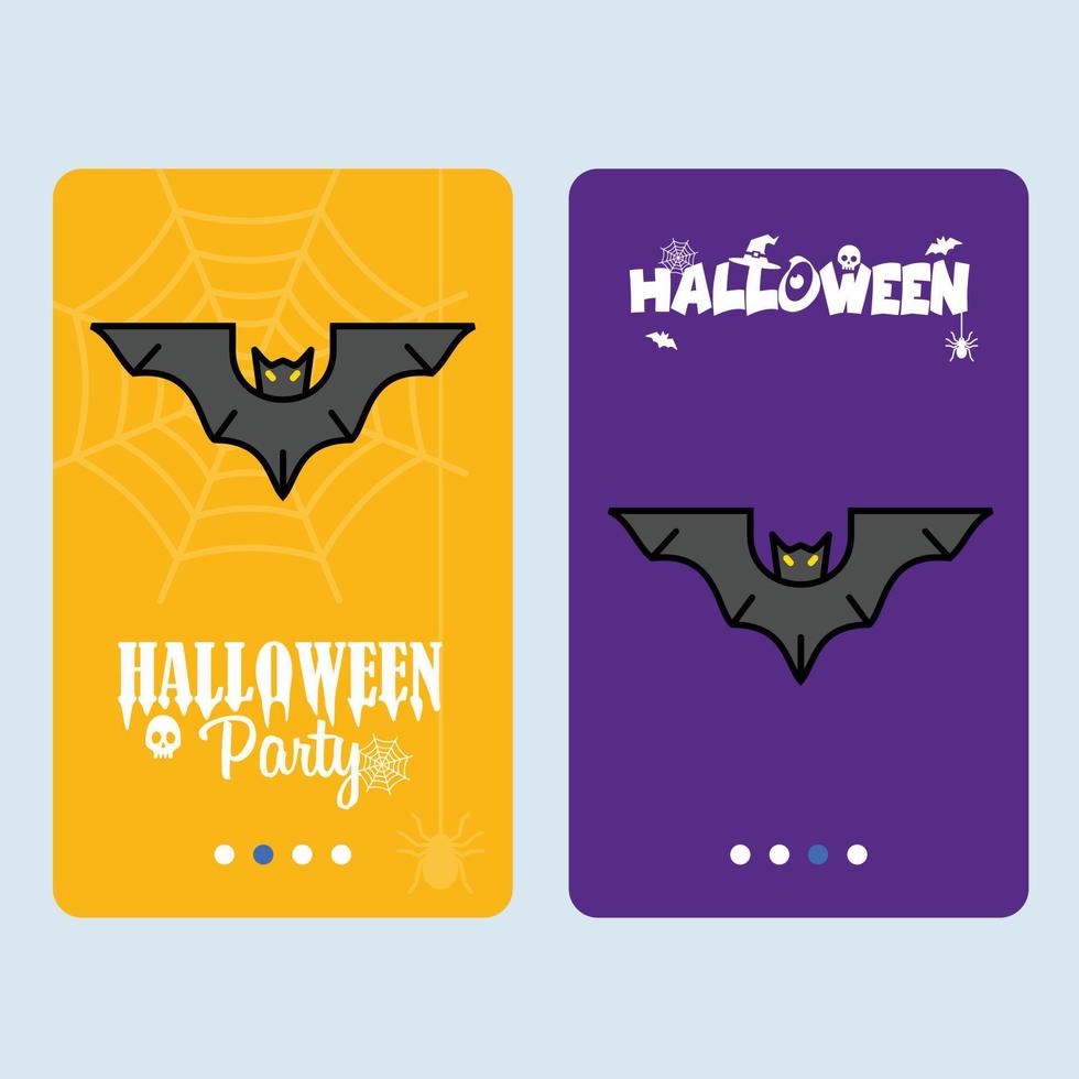 gelukkig halloween uitnodiging ontwerp met vleermuizen vector
