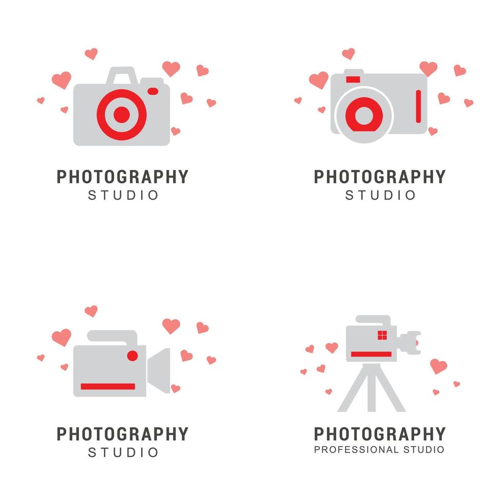 camera logo ontwerp met typografie vector