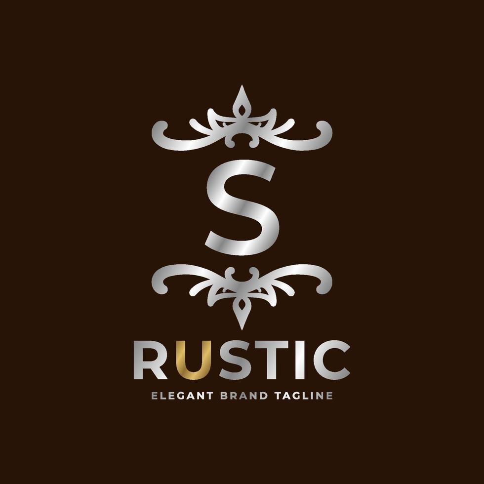 brief s rustiek vector logo sjabloon ontwerp voor mode, bruiloft, spa, salon, hotel, restaurant, schoonheid zorg