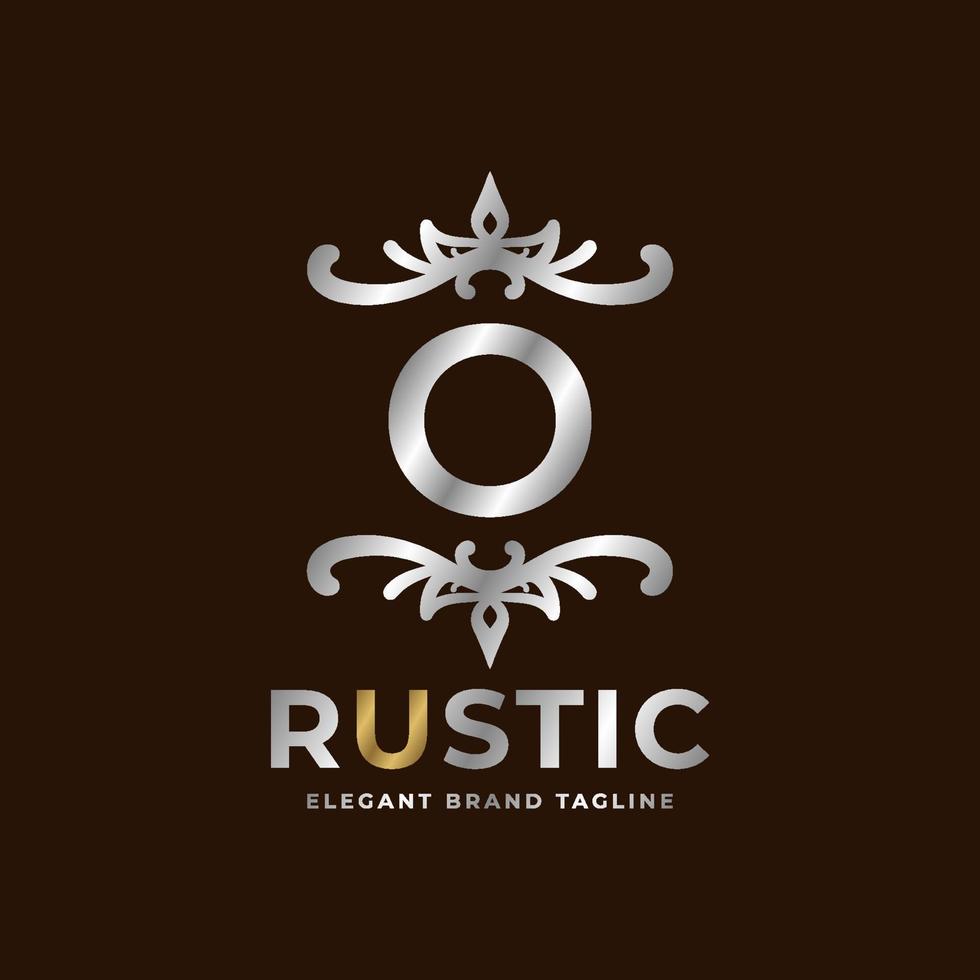 brief O rustiek vector logo sjabloon ontwerp voor mode, bruiloft, spa, salon, hotel, restaurant, schoonheid zorg