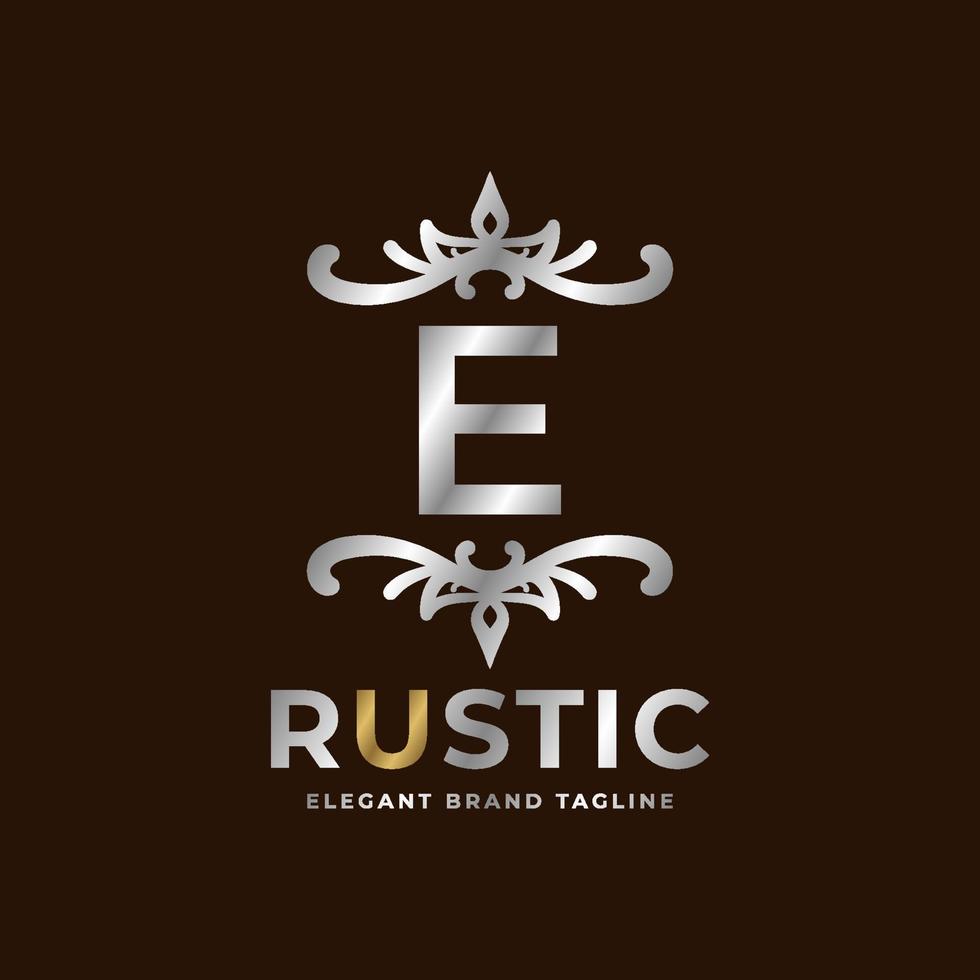 brief e rustiek vector logo sjabloon ontwerp voor mode, bruiloft, spa, salon, hotel, restaurant, schoonheid zorg