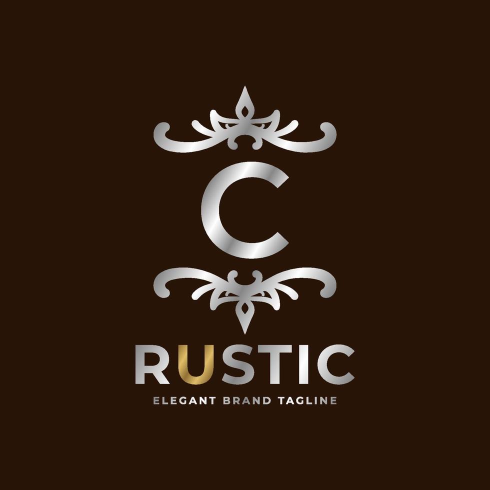 brief c rustiek vector logo sjabloon ontwerp voor mode, bruiloft, spa, salon, hotel, restaurant, schoonheid zorg